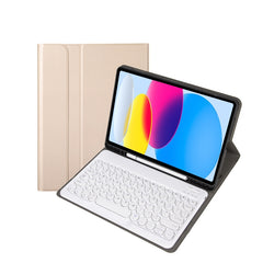 Für iPad 10. Generation 10.9 2022 YA10B Lammfelltextur Bluetooth-Tastatur Leder-Tablet-Hülle mit Stiftschlitz, YA10B