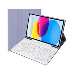 Für iPad 10. Generation 10.9 2022 YA10B Lammfelltextur Bluetooth-Tastatur Leder-Tablet-Hülle mit Stiftschlitz, YA10B