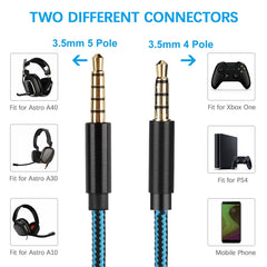 ZS0162 Wired Control Version Gaming Headset Audio Cable for Logitech Astro A10 A40 A30, Wired Control Version