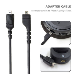 ZS0167 Sound Card Connecting Cable + Adapter Cable for Steelseries Arctis 3 5 7 Headphones, Sound Card Cable + Adapter Cable