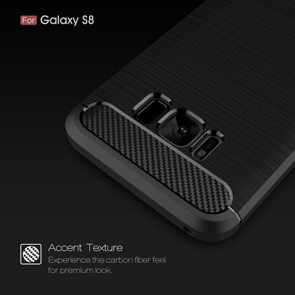 For Galaxy S8 Brushed Carbon Fiber Texture Shockproof TPU Protective Cover Case, For Samsung Galaxy S8, For Galaxy S8