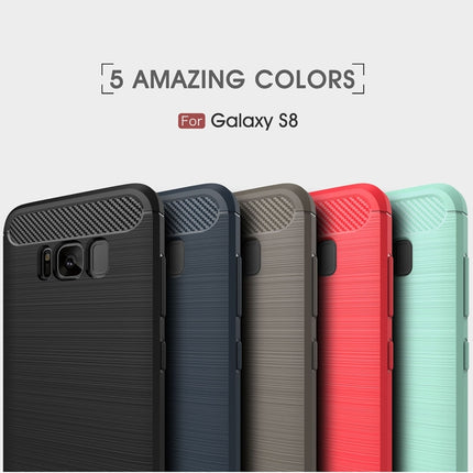 For Galaxy S8 Brushed Carbon Fiber Texture Shockproof TPU Protective Cover Case, For Samsung Galaxy S8, For Galaxy S8