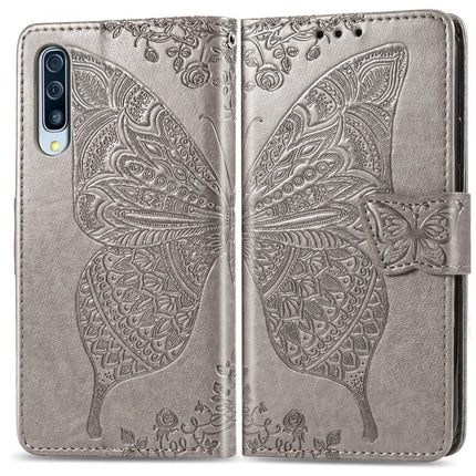 Butterfly Love Flowers Embossing Horizontal Flip Leather Case for Galaxy A70, with Holder & Card Slots & Wallet & Lanyard, For Galaxy A70