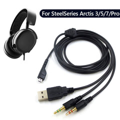 ZS0224 3-Prong Headphone Audio Cable for SteelSeries Arctis 3 / 5 / 7 / Pro, ZS0224