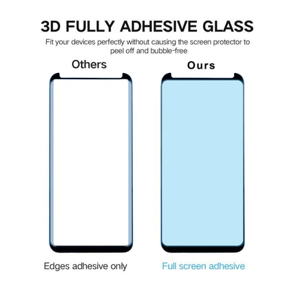 For Galaxy S9+ 0.33mm 9H Surface Hardness 3D Curved Edge Anti-scratch Non-full Screen HD Fully Adhesive Glass Screen Protector