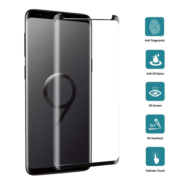 For Galaxy S9 9H Surface Hardness 3D Curved Edge Anti-scratch Non-full Screen HD Tempered Glass Screen Protector
