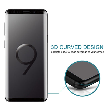 For Galaxy S9+ 9H Surface Hardness 3D Curved Edge Anti-scratch Full Screen HD Tempered Glass Screen Protector