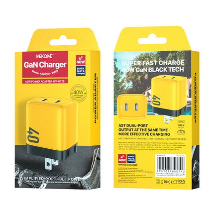 WK WP-U128 40W Dual USB-C/Type-C Interface US Plug, US Plug