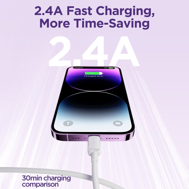 Cable de datos de carga rápida USB a 8 pines, serie multicolor, 2,4 A, JOYROOM S-AL012A14, longitud: 1,2 m, USB a 8 pines