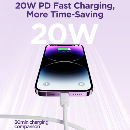 Cable de datos de carga rápida JOYROOM S-CL020A14, serie multicolor, 20 W, USB-C/Tipo-C a 8 pines, longitud: 1,2 m, Tipo-C a 8 pines