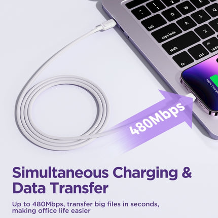 Cable de datos de carga rápida JOYROOM S-CL020A14, serie multicolor, 20 W, USB-C/Tipo-C a 8 pines, longitud: 1,2 m, Tipo-C a 8 pines