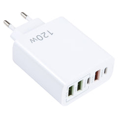 120W Dual PD Type-C + 3 x USB Multi Port Charger, EU Plug, EU Plug