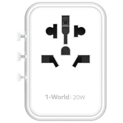 Adaptador de corriente de carga rápida para viajes internacionales MOMAX UA11 1-World 20W PD, UA11, UA11 (amarillo), UA11 (negro), UA11 (azul)