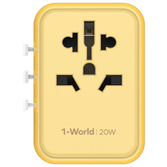 MOMAX UA11 1-World 20 W PD Global Travel Schnellladegerät Netzteil, UA11, UA11 (Gelb), UA11 (Schwarz), UA11 (Blau)