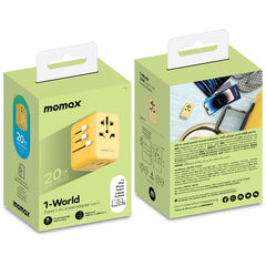 MOMAX UA11 1-World 20 W PD Global Travel Schnellladegerät Netzteil, UA11, UA11 (Gelb), UA11 (Schwarz), UA11 (Blau)