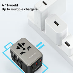 Adaptador de corriente de carga rápida para viajes internacionales MOMAX UA11 1-World 20W PD, UA11, UA11 (amarillo), UA11 (negro), UA11 (azul)