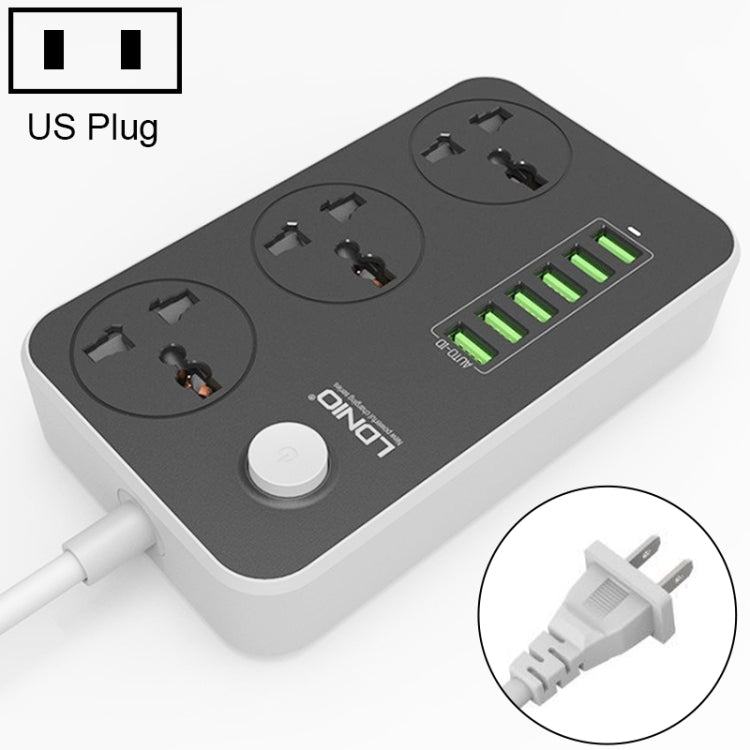 LDNIO SC3604 Toma de corriente multifunción para viajes, hogar y oficina con 6 puertos USB, longitud del cable: 2 m, enchufe estadounidense, SAS8611AUK, SAS8611AUS, SAS8611BUK, SAS8611BUS, SAS8611EU