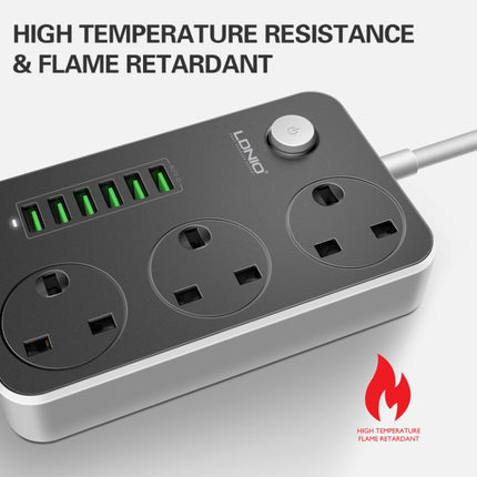 LDNIO SC3604 6 x USB-Anschlüsse Multifunktions-Reisesteckdose für Zuhause und Büro, Kabellänge: 2 m, US-Stecker, SAS8611AUK, SAS8611AUS, SAS8611BUK, SAS8611BUS, SAS8611EU