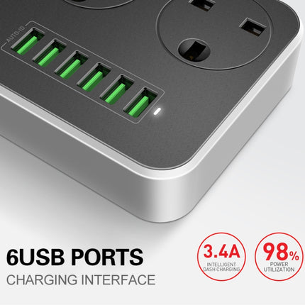 LDNIO SC3604 6 x USB-Anschlüsse Multifunktions-Reisesteckdose für Zuhause und Büro, Kabellänge: 2 m, US-Stecker, SAS8611AUK, SAS8611AUS, SAS8611BUK, SAS8611BUS, SAS8611EU