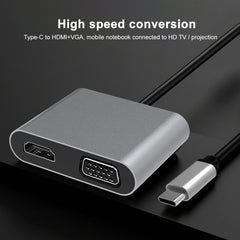 2 in 1 Multifunctional USB-C / Type-C to HDMI+VGA HUB Docking Station