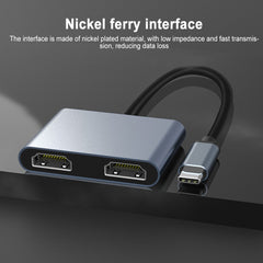 2 in 1 Multifunction USB-C / Type-C to Dual HDMI HUB Docking Station