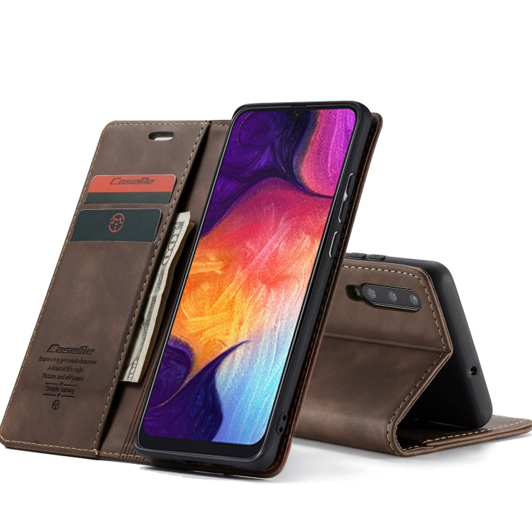 CaseMe-013 Multifunctional Retro Frosted Horizontal Flip Leather Case for Galaxy A30S / A50S / A50, with Card Slot & Holder & Zipper Wallet & Photo Frame, For Galaxy A50