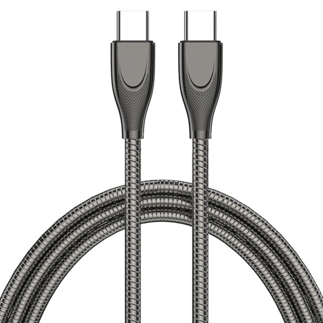 ADC-009 USB-C / Type-C to USB-C / Type-C Zinc Alloy Hose Fast Charging Data Cable, Cable Length: 1m
