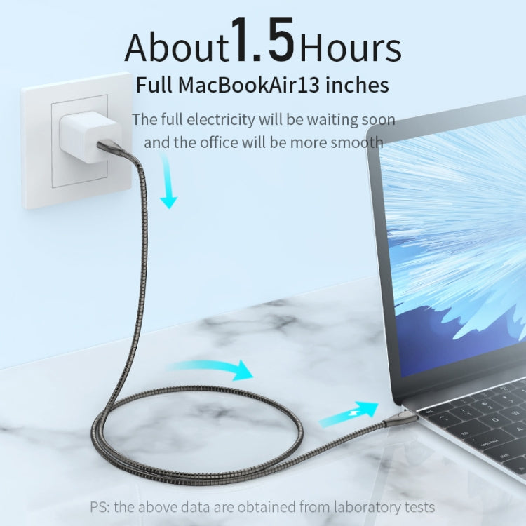 ADC-009 USB-C / Type-C to USB-C / Type-C Zinc Alloy Hose Fast Charging Data Cable, Cable Length: 1m