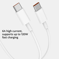 Cable de datos de carga rápida USB-C/Tipo-C a USB-C/Tipo-C original Xiaomi 6A, longitud: 1 m, longitud 6A: 1 m