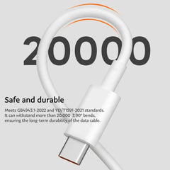 Cable de datos de carga rápida USB-C/Tipo-C a USB-C/Tipo-C original Xiaomi 6A, longitud: 1 m, longitud 6A: 1 m