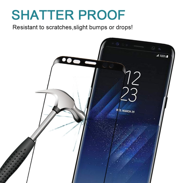 For Galaxy S8 / G950 0.26mm 9H Surface Hardness 3D Curved Silk-screen Full Screen Tempered Glass Screen Protector with Fully Adhesive
