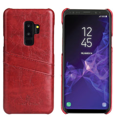 Fierre Shann Retro Oil Wax Texture PU Leather Case for Galaxy S9, with Card Slots, For Samsung Galaxy S9