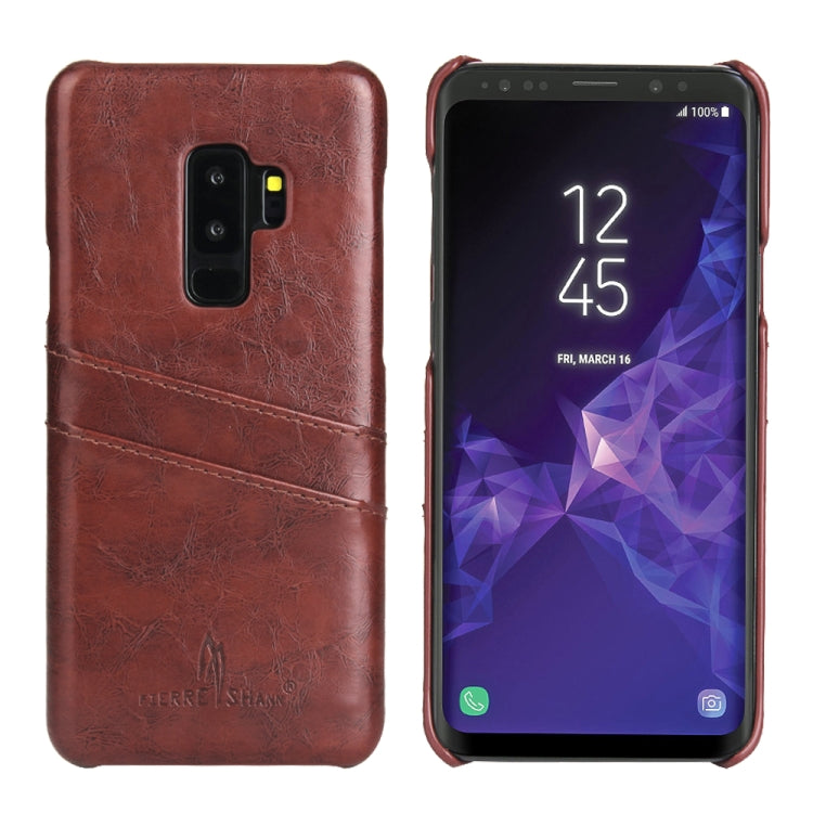 Fierre Shann Retro Oil Wax Texture PU Leather Case for Galaxy S9, with Card Slots, For Samsung Galaxy S9