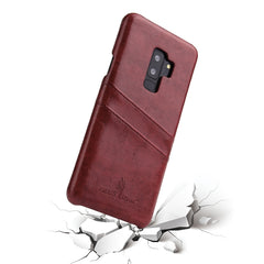 Fierre Shann Retro Oil Wax Texture PU Leather Case for Galaxy S9, with Card Slots, For Samsung Galaxy S9