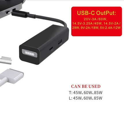 Adaptador convertidor 3 en 1 MagSafe 1/2 + puerto PD + USB a USB-C/Tipo-C