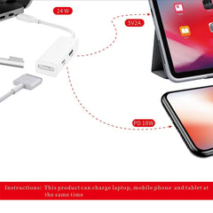 3 in 1 MagSafe 1 / 2 + PD Port + USB to USB-C / Type-C Converter Adapter