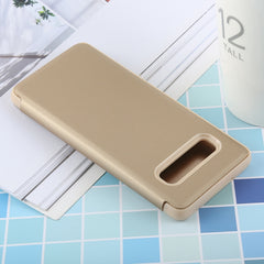 PU Electroplating Mirror Horizontal Flip Leather Case for Galaxy S10, with Holder, For Galaxy S10