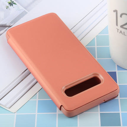 Estuche de cuero con tapa horizontal con espejo galvanizado de PU para Galaxy S10, con soporte, para Galaxy S10
