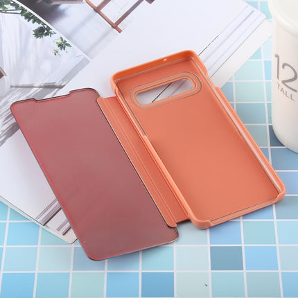 Estuche de cuero con tapa horizontal con espejo galvanizado de PU para Galaxy S10, con soporte, para Galaxy S10
