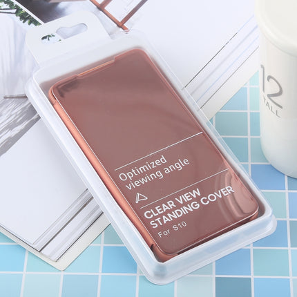 Estuche de cuero con tapa horizontal con espejo galvanizado de PU para Galaxy S10, con soporte, para Galaxy S10