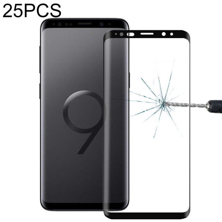 25 PCS For Galaxy S9 0.33mm 9H Surface Hardness 3D Curved Edge Anti-scratch Full Screen HD Fully Adhesive Glass Screen Protector