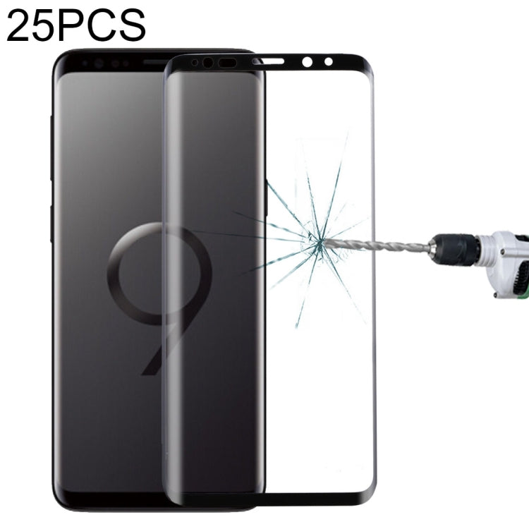 25 PCS For Galaxy S9 Plus 9H Surface Hardness 3D Curved Edge Anti-scratch Full Screen HD Tempered Glass Screen Protector