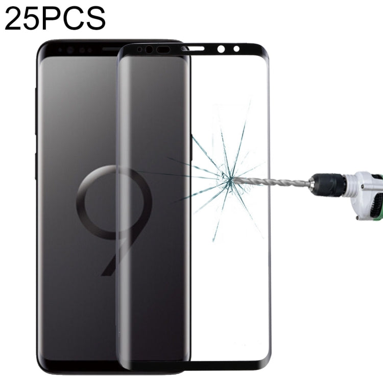25 PCS For Galaxy S9 9H Surface Hardness 3D Curved Edge Anti-scratch Full Screen HD Tempered Glass Screen Protector