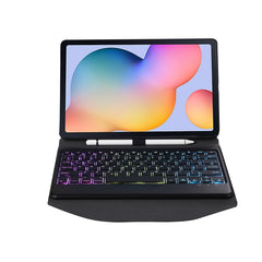 B610S Diamond Texture Triangle Back Holder Splittable Bluetooth Keyboard Leather Tablet Case with Backlight for Samsung Galaxy Tab S6 Lite