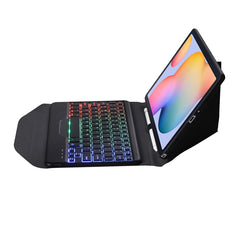 B610S Diamond Texture Triangle Back Holder Splittable Bluetooth Keyboard Leather Tablet Case with Backlight for Samsung Galaxy Tab S6 Lite