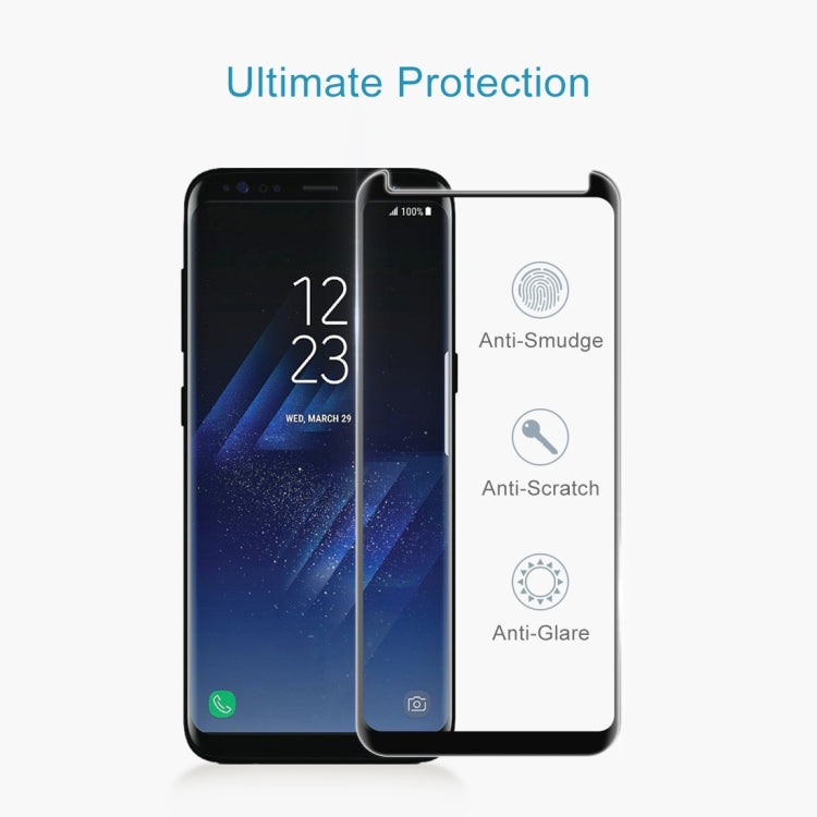 Full Glue Full Screen Curved Case Friendly Tempered Glass Film  For Galaxy S8 / G950