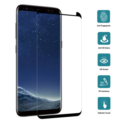 Case Friendly Screen Curved Tempered Glass Film For Galaxy S8 / G950, For Galaxy S8 Black Frame, Galaxy S8 3D