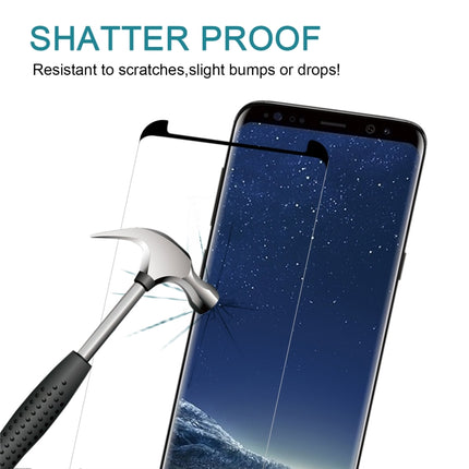 Case Friendly Screen Curved Tempered Glass Film For Galaxy S8 / G950, For Galaxy S8 Black Frame, Galaxy S8 3D