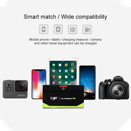 ALLPOWERS 20W 5V Solar Phone Charger Dual USB Output Portable Solar Panel