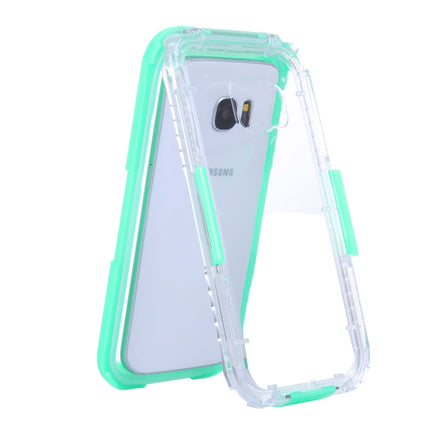 For Galaxy S7 Edge / G935 IPX8 Plastic + Silicone Transparent Waterproof Protective Case with Lanyard